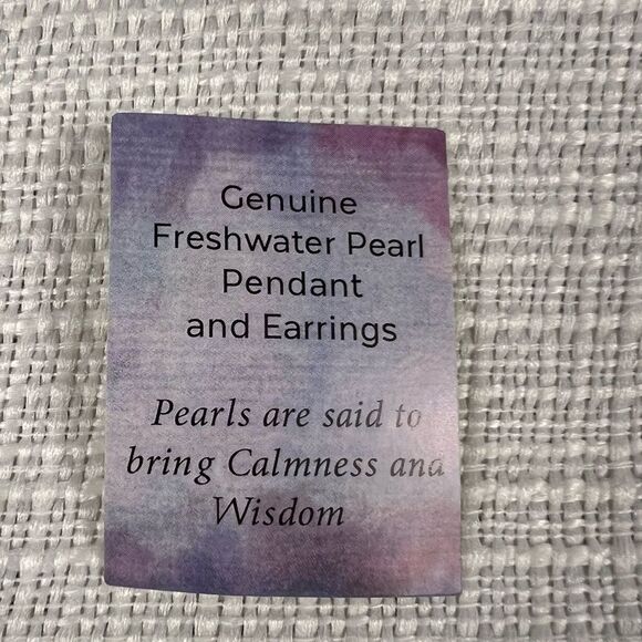 New Genuine Freshwater Pearl Pendant Earrings and Necklace Gold Tone Classic - Picture 5 of 6